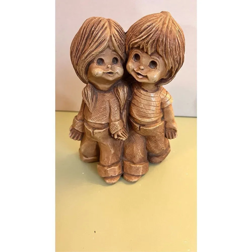 FannyKins "Duet" by Bill Mack Solar Statuary 1975 Couple Singing Sculpture Figur